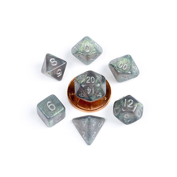 7-Die Set 10mm Stardust: Gray w/ Silver Numbers