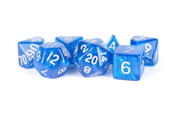 7-Die Set 16mm Stardust: Blue w/ Silver Numbers