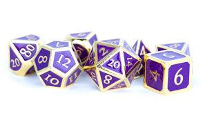 7-Die Set Metal: Gold with Purple Enamel