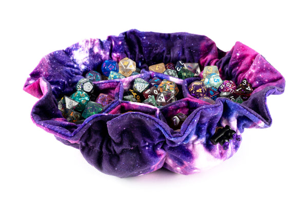 Dice Bag: Velvet Compartment Bag with Pockets- Nebula